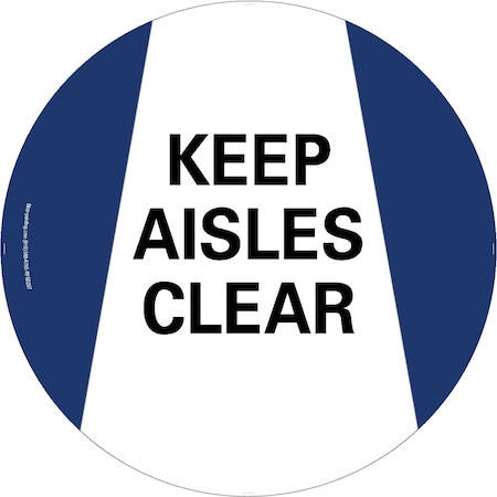 Superior Mark Floor Sign, Rubber, Keep Aisles Clear, 17.5in RFS0297